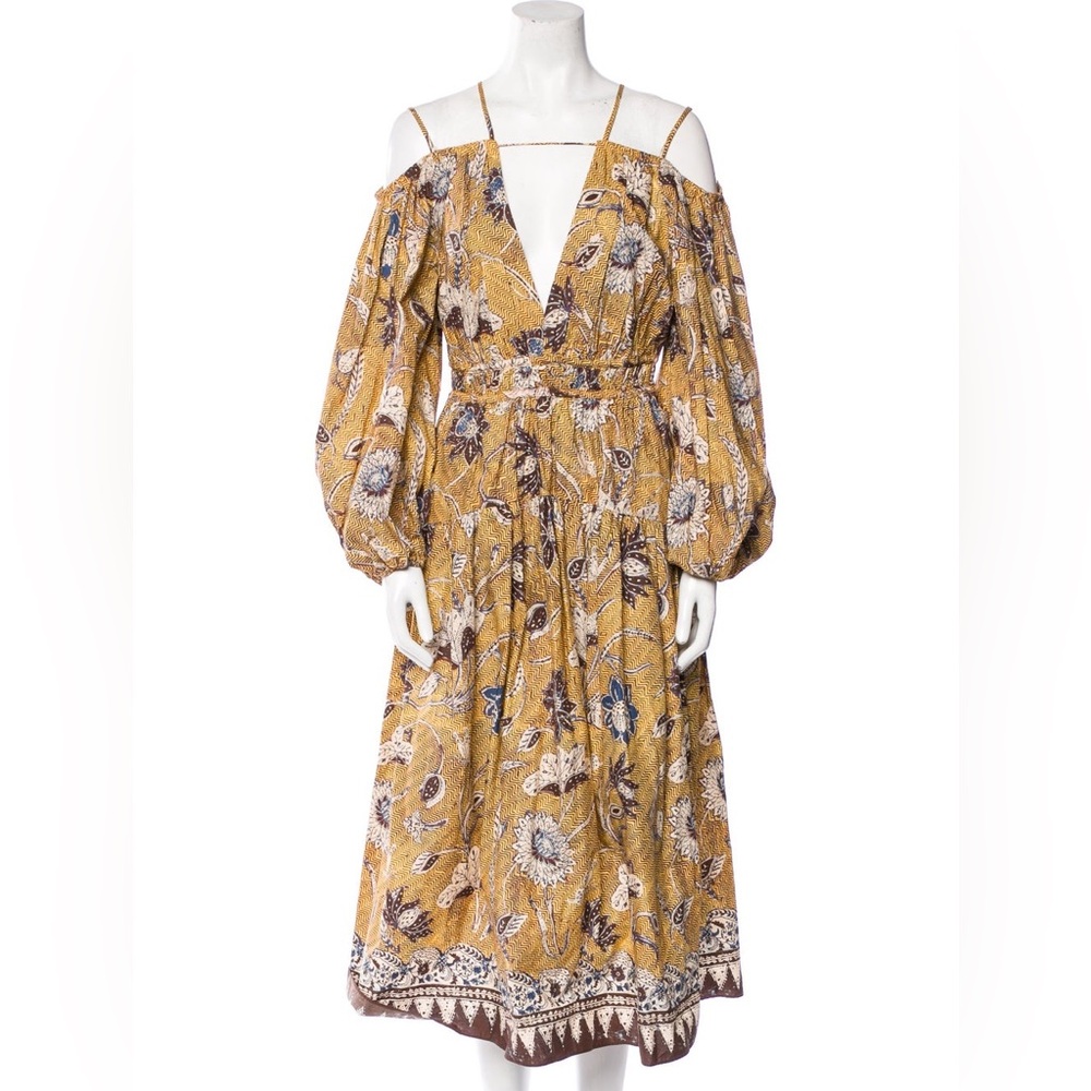Ulla Johnson Tahlia Dress Size 12 Yellow Print